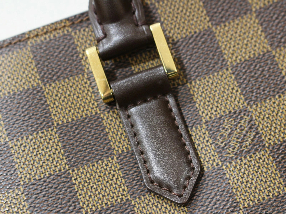 LOUIS VUITTON Sac Plat Tote Bag Damier Ebene Brown Canvas Brown